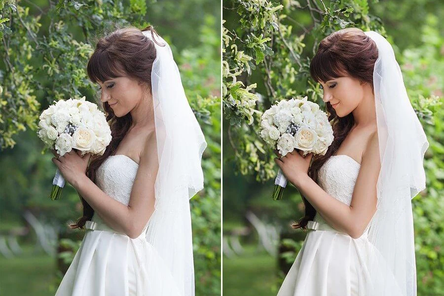 Natural Wedding Enhancement wedding photo editing example