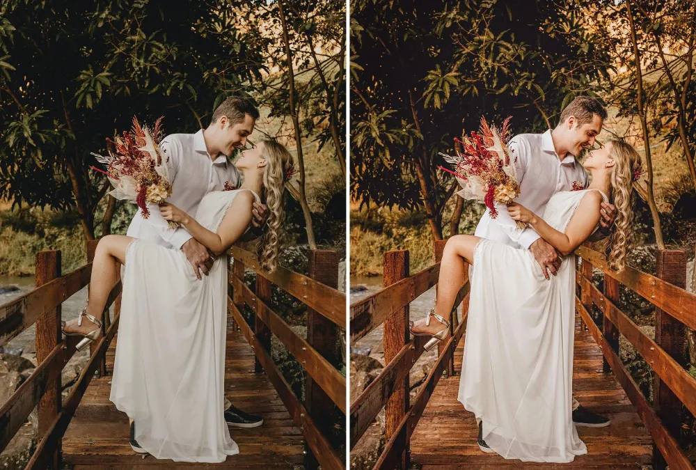 Before Romantic Color & Mood Edit wedding photo editing