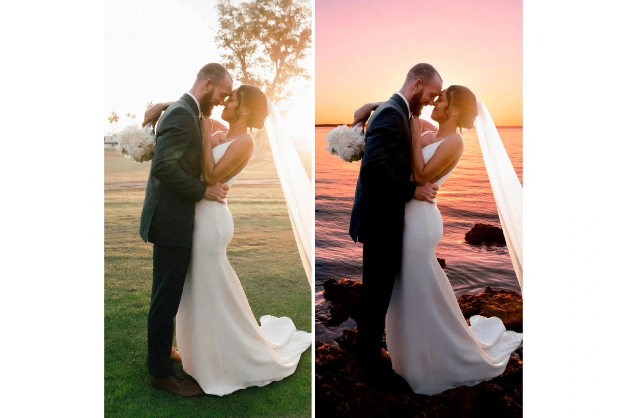 Wedding Photo Retouching after professional image editing